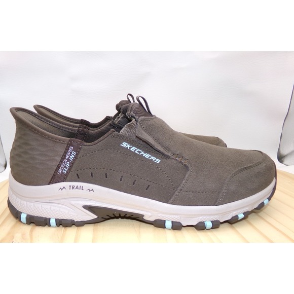 Skechers Slip Ins Sunapee Trail Hiking Shoes 180016 Womens Dark Taupe Size 9.5 - Picture 4 of 9